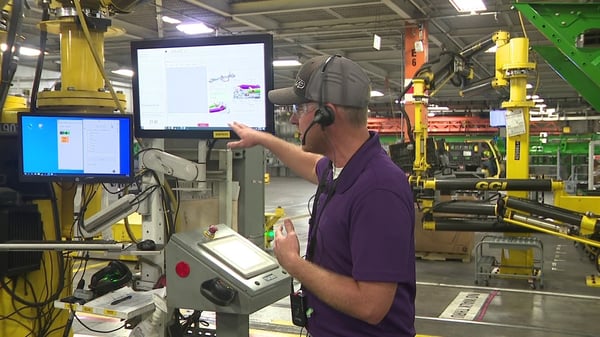 WQAD News 8 Photo of AI in John Deere Factory